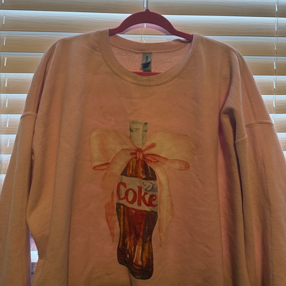 Coca-Cola Peach Sweatshirt with Bottle Design